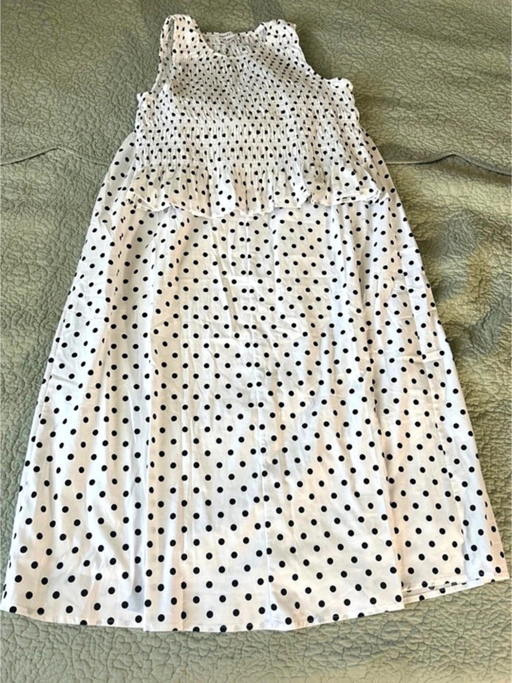 Bailey/44 Polka Dot Mini Dress in White & Black Large Like New